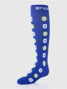 🌸 FIGS NWOT Blue Knee-High Tennis Dot Compression Sock